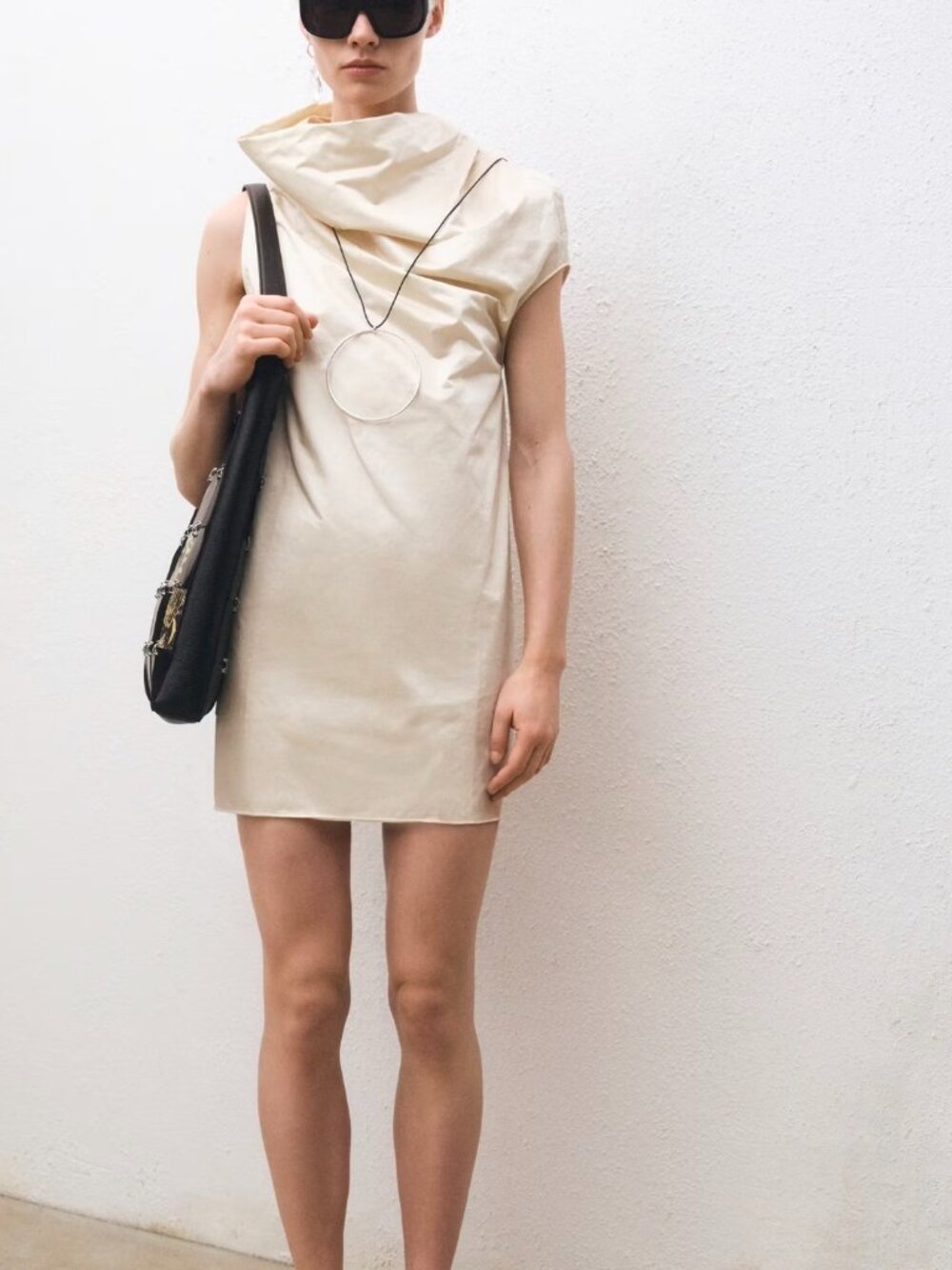 Mango Cotton Dress With Large Collar